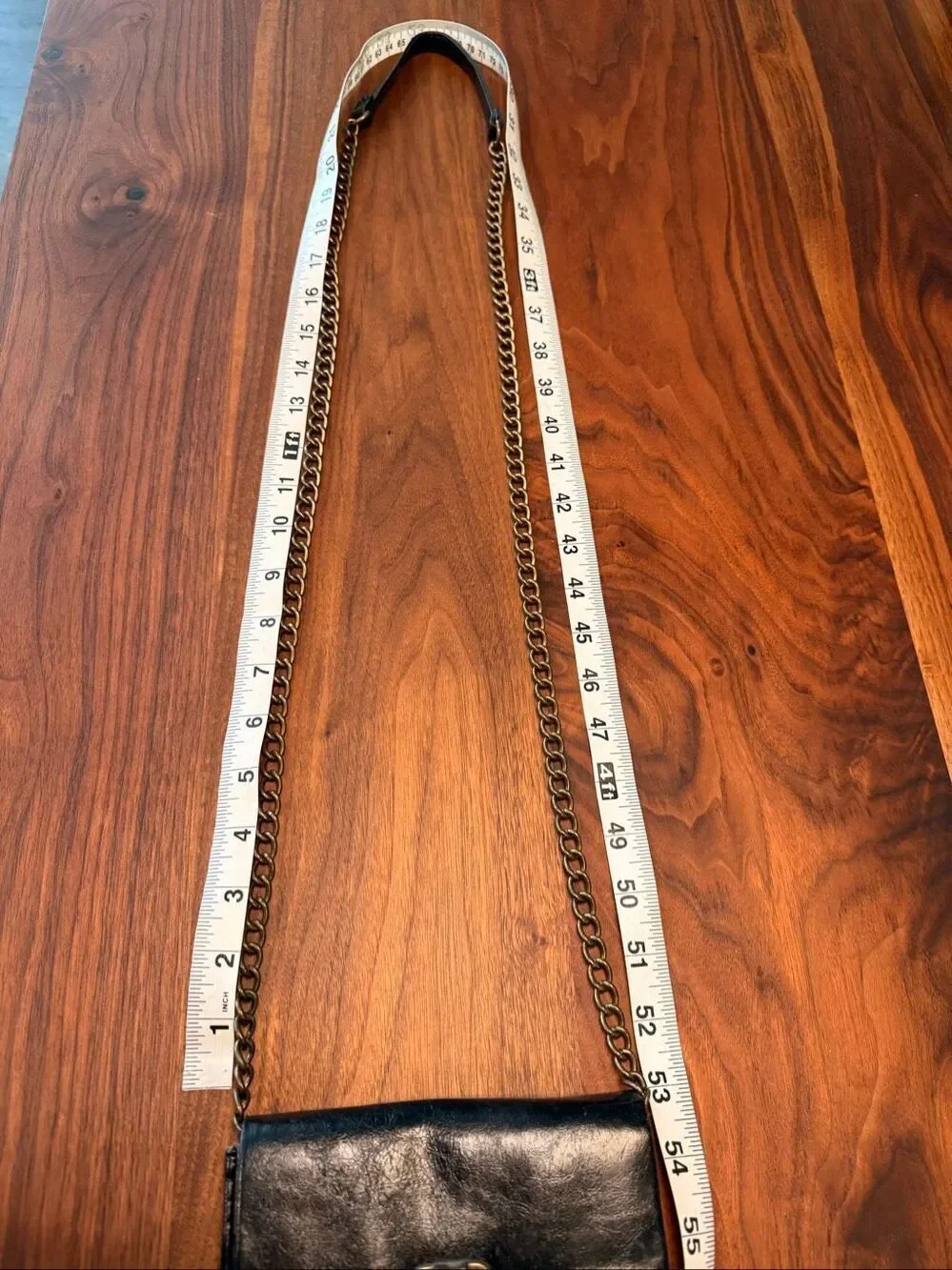 Vintage Steve Madden Women's Black Chain Strap Slim Crossbody Bag Purse